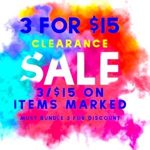 3/$15 sale on marked items